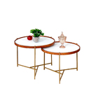 Jogo Mesa Centro Conjunto Apoio Redonda Pequena Rustico Ambie