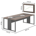Jogo Mesa Com Painel E Cadeiras De Escritório Freijó Preto
