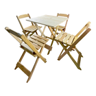 Jogo Mesa Conjunto 4 Cadeiras Madeira 70 Por 70 Dobráveis Sem