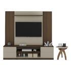 Jogo Mesa De Apoio E Home Heka Pinho Ripado Off White