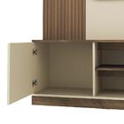 Jogo Mesa De Apoio E Home Heka Pinho Ripado Off White