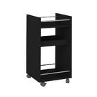 Jogo Mesa De Apoio E Rack Aniva Rustico Preto