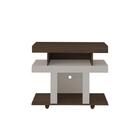 Jogo Mesa De Apoio E Rack Kronis Amêndoa Off White