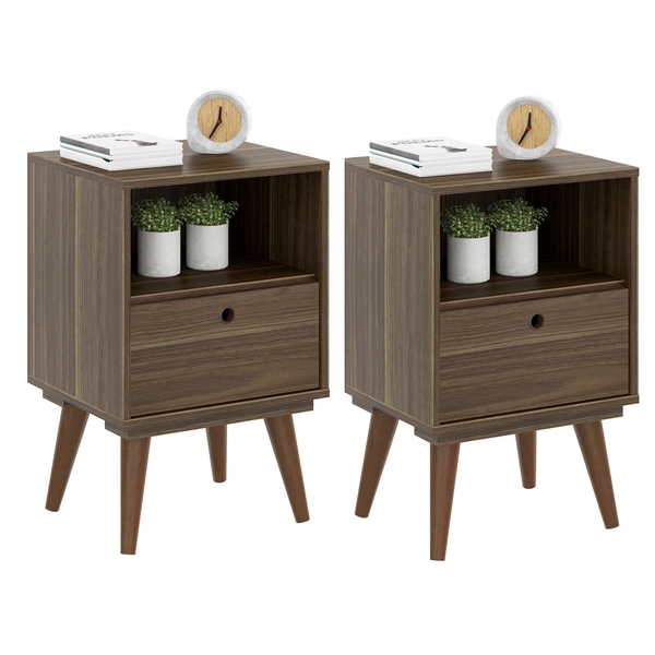 Jogo Mesa De Cabeceira Bristol I Marrom