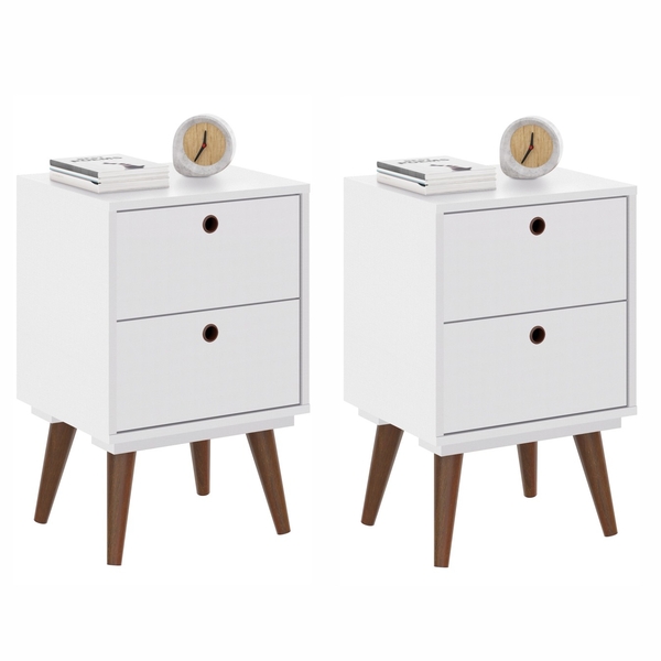 Jogo Mesa De Cabeceira Bristol Ii Branco