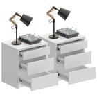 Jogo Mesa De Cabeceira Hamish Branco