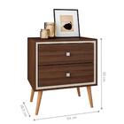 Jogo Mesa De Cabeceira Marinho Nogal Off White