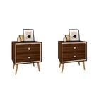 Jogo Mesa De Cabeceira Marinho Nogal Off White