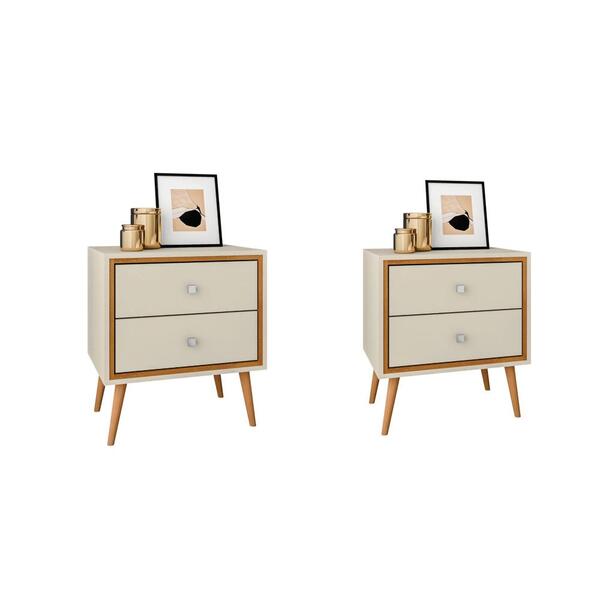 Jogo Mesa De Cabeceira Marinho Off White Naturalle