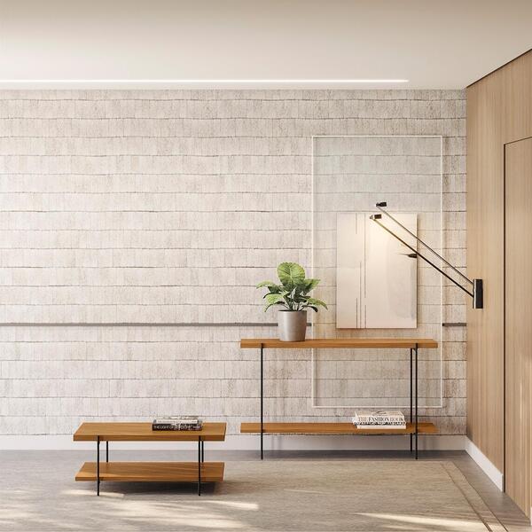 Jogo Mesa De Centro E Aparador Venice Nature Fosco