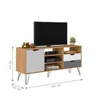 Jogo Mesa De Centro E Rack Dacar Carvalho Grafite