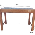 Jogo Mesa De Jantar  120x60 Com 4 Banquetas Ladrilho 32x32 De