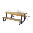 Jogo Mesa E 2 Bancos Industrial Detroit 1 50m Ferragem Preta