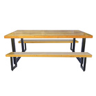 Jogo Mesa E 2 Bancos Industrial Detroit 1 80m Ferragem Preta