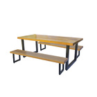 Jogo Mesa E 2 Bancos Industrial Detroit 1 80m Ferragem Preta