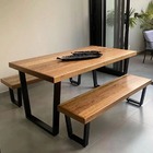 Jogo Mesa E 2 Bancos Industrial Diamond 1 50m Ferragem Preta