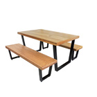 Jogo Mesa E 2 Bancos Industrial Diamond 1 50m Ferragem Preta