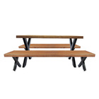 Jogo Mesa E 2 Bancos Industrial Texas 1 80m Ferragem Preta