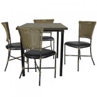 Jogo Mesa E 4 Cadeiras Gramado Fibra Sintética Junco Para Áre