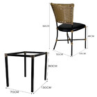 Jogo Mesa E 6 Cadeiras Gramado Fibra Sintética Junco Para Áre