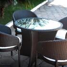 Jogo Mesa E Cadeira Fibra Para Varanda Poltrona Area Externa