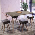 Jogo Mesa Ébano Natura Com 4 Banquetas Estofadas Preto