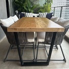 Jogo Mesa Industrial Diamond 1 60m E 6 Cadeiras Área Gourmet