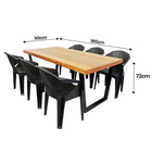 Jogo Mesa Industrial Diamond 1 80m E 6 Cadeira Área Gourmet