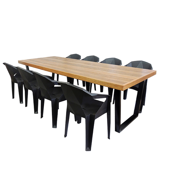 Jogo Mesa Industrial Diamond 2 50m E 8 Cadeiras Área Gourmet