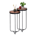 Jogo Mesa Lateral Apoio Conjunto Canto Madeirado Pequena Redo