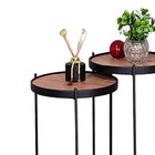 Jogo Mesa Lateral Apoio Conjunto Canto Madeirado Pequena Redo