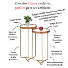 Jogo Mesa Lateral Canto Conjunto Apoio Redonda Pequena Madeir