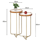 Jogo Mesa Lateral Canto Conjunto Apoio Redonda Pequena Madeir