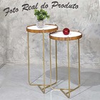 Jogo Mesa Lateral Canto Conjunto Apoio Redonda Pequena Madeir