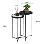 Jogo Mesa Lateral Canto Redonda Apoio Conjunto Pequena Madeir