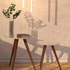 Jogo Mesa Lateral De Canto Pé Palito Espelhada Off White 50 Cm