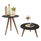 Jogo Mesa Lateral E Centro Wayne Preto Fosco