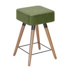 Jogo Mesa Preto Natura Com 4 Banquetas Estofadas Verde