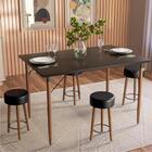 Jogo Mesa Preto Natura Com 4 Banquetas Pés Palito Preto