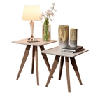 Jogo Mesas Laterais Guelph Quadrado Off White Pés De Eucalipto