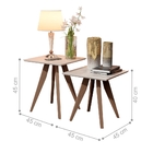 Jogo Mesas Laterais Guelph Quadrado Off White Pés De Eucalipto