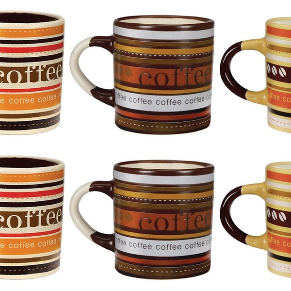 Jogo Mini Caneca Cerâmica Caboclo 110ml 6 Unidades - Yazi