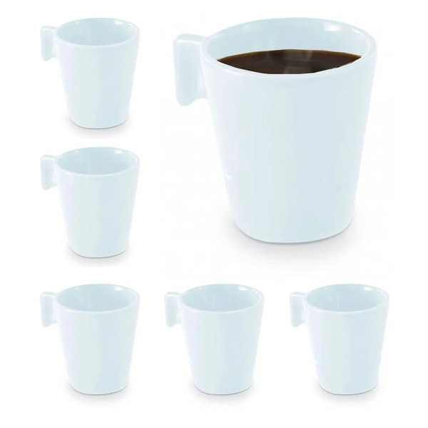 Jogo Mini Canecas De Cerâmica 80ml 6 Pçs Cr59 Mimo Style