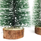 Jogo Mini Pinheiro Rústico Natal Nevado Enfeite De Mesa 20 E