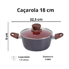 Jogo Panela Caçarola Nano Cerâmica Antiaderente Tv 16 A 22cm