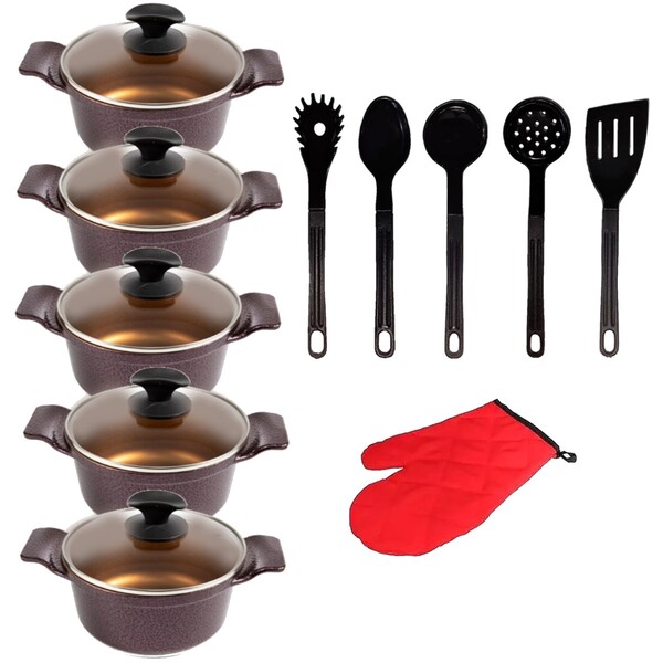 Jogo Panela Cereja Antiaderente Gold Javali Aa1 16 A 24cm