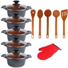 Jogo Panela Preto Antiaderente Gold Javali Aa1 16 A 24cm