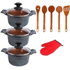 Jogo Panela Preto Antiaderente Gold Javali Aa1 26 A 30cm