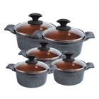 Jogo Panela Preto Antiaderente Gold Javali Aa 16 A 24cm