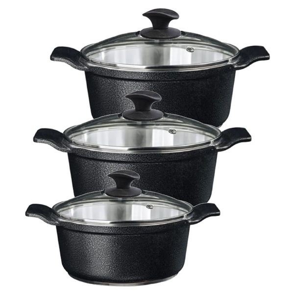 Jogo Panela Preto Craqueado Alumínio Usinado Javali Aa 26a30